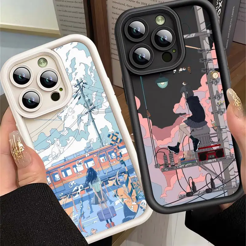 phone case for Apple iPhone 12 14 Pro cases 11Pro Max 11 16 Plus 13Pro max 15plus 11pro funda Cover City High Altitude Aircraft