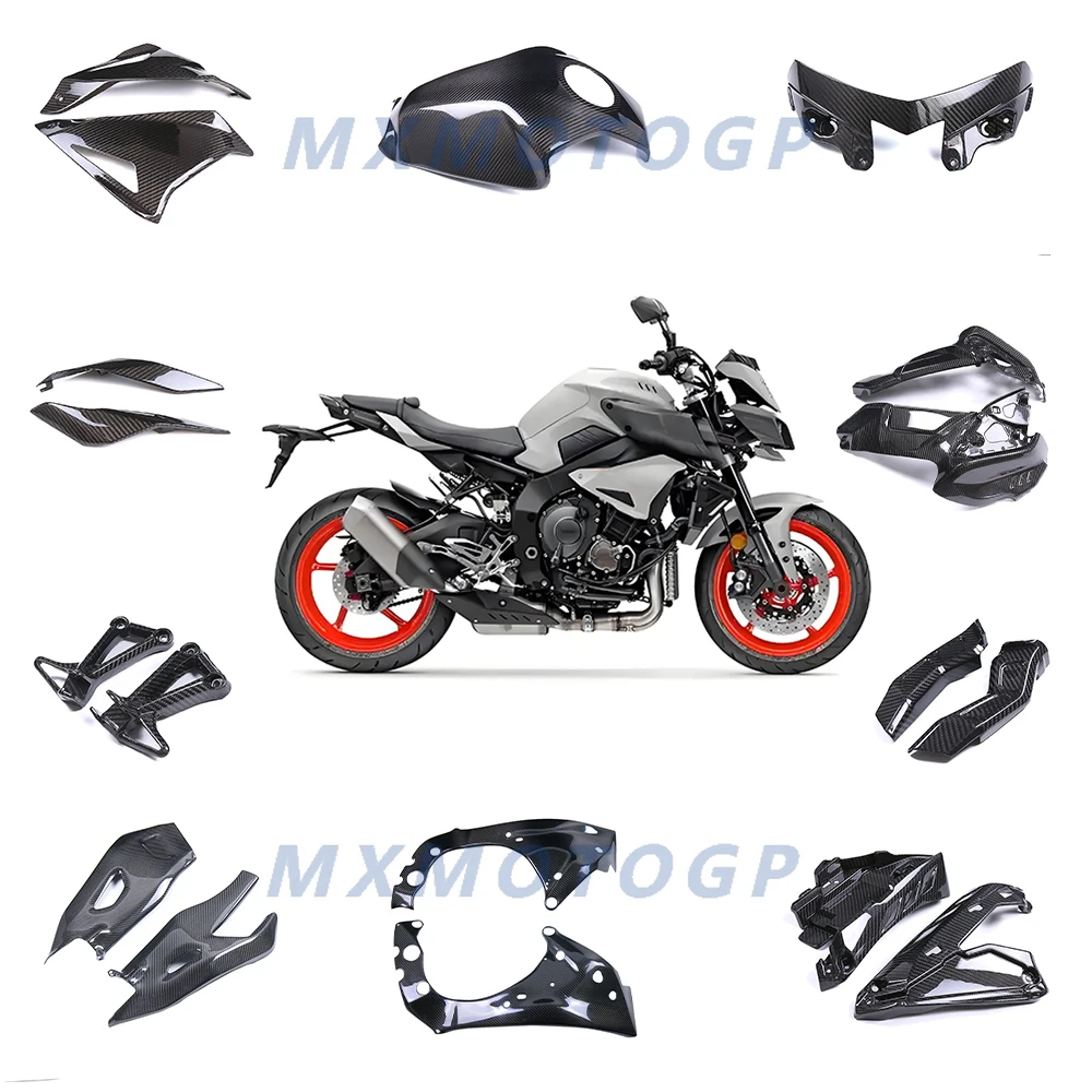 

For Yamaha MT-10 MT 10 MT10 FZ-10 2016 - 2020 2021 100% Carbon Fiber Tank Side Panels Full Fairing Kits Motorcycle Accessories