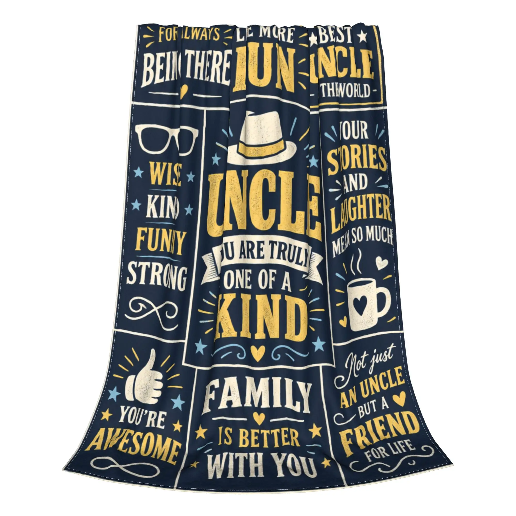 1PC Home One of a Kind Uncle Tee Blanket Throw Blanket Thanksgiving Gifts to Abuelo Papa Novelty Warm Blanket All Season Gift