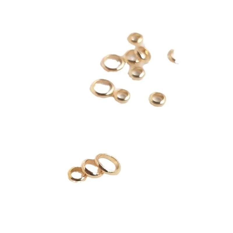 14K Gold Bag, Color Closed Ring, Bracelet, Necklace, Connecting Ring, Spacer, No Opening, Small Circle DIY Jewelry Accessories.