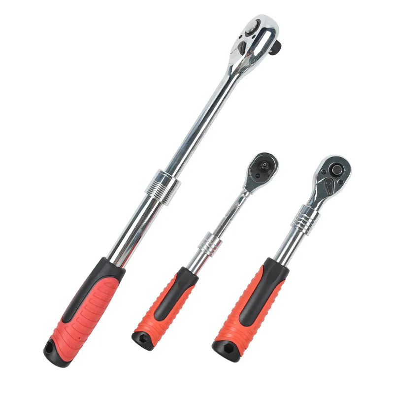 

Quick Release Telescoping Ratchet Set w/ Universal Sockets & Hex Keys for Auto Repair Multi-Function Tool Kit