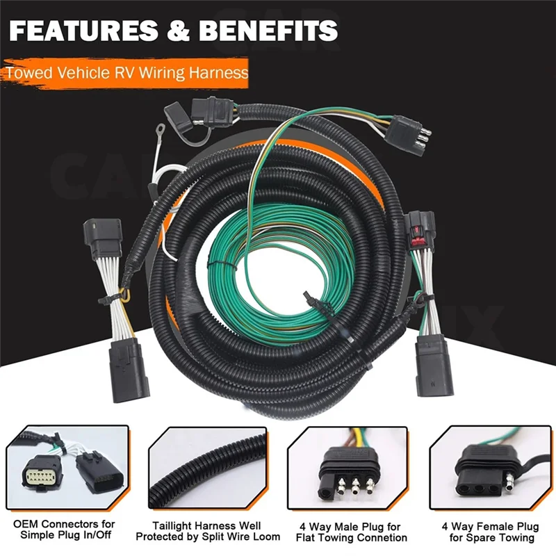 

A99F-58964 Towed Vehicle RV Wiring Harness Kit For Flat Towing For Jeep Wrangler JL 2018-2024