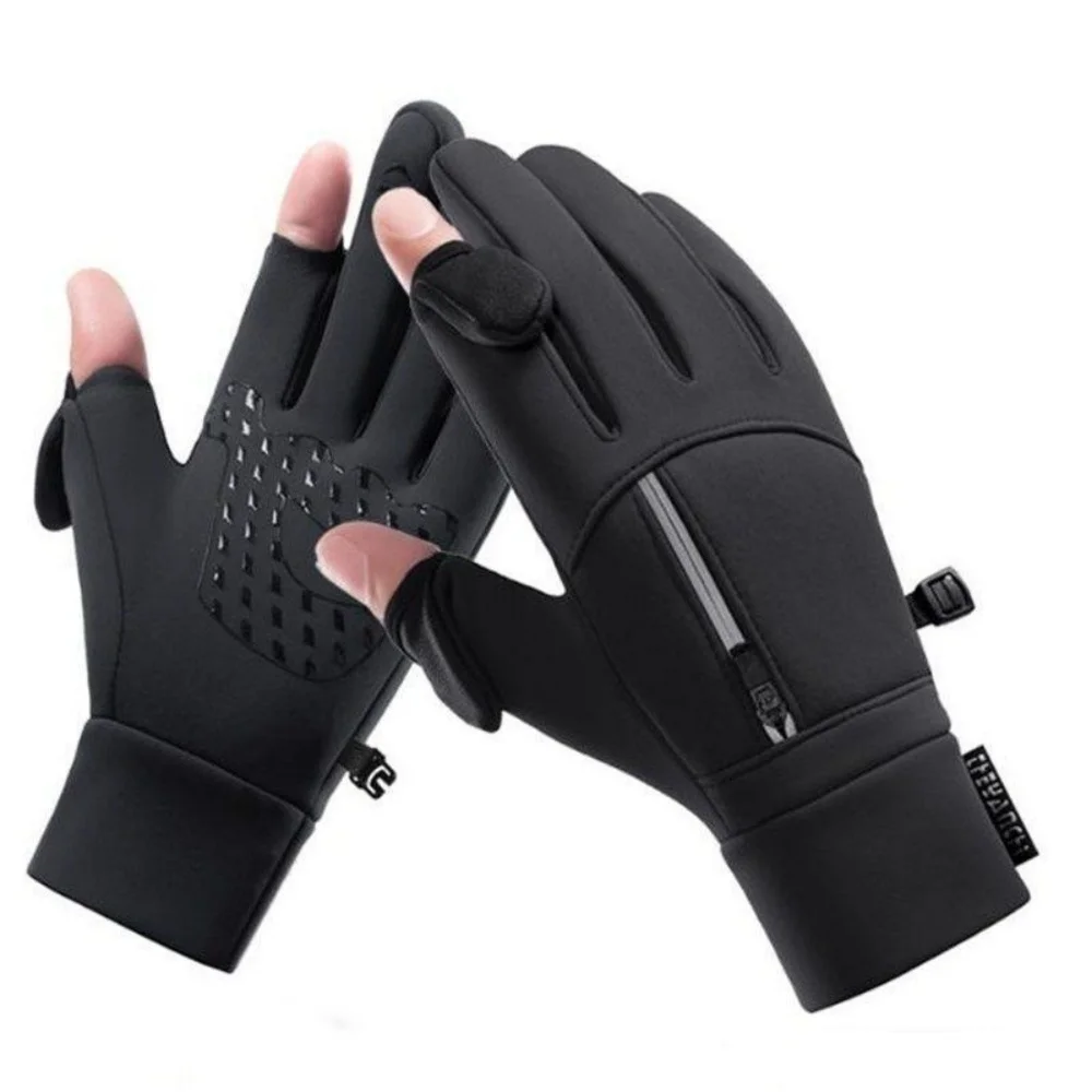 Fleece Gloves Adjustable Convertible Gloves Winter Gloves Non-Slip For Outdoor Activities Cold Weather Skiing