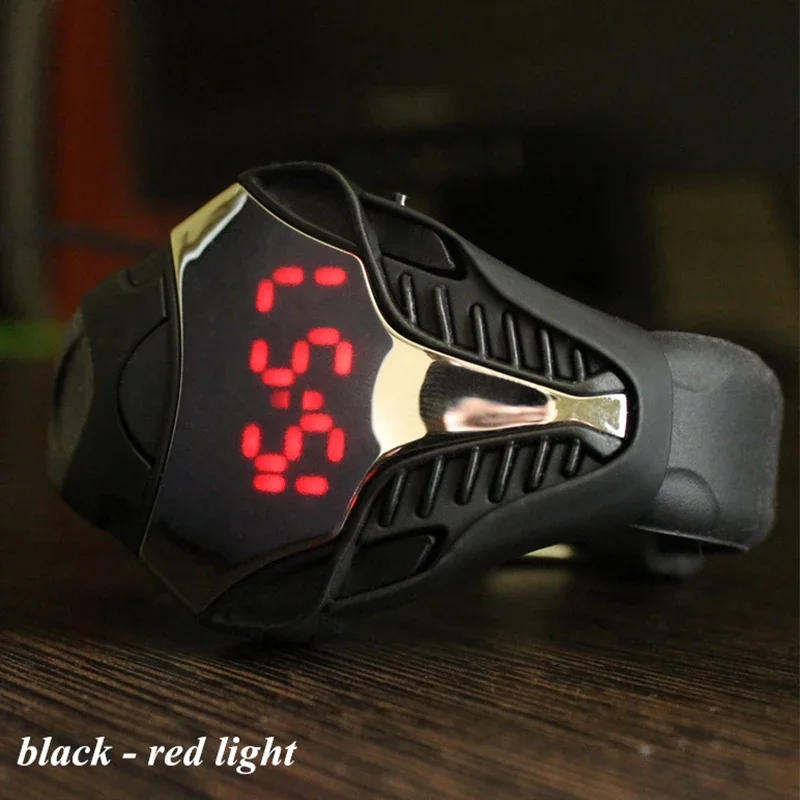 New Men's Led Watch Unique Design Sports Snake Dial Digital Watches Casual Fashion Silicone Band Man Watches Montre Homme