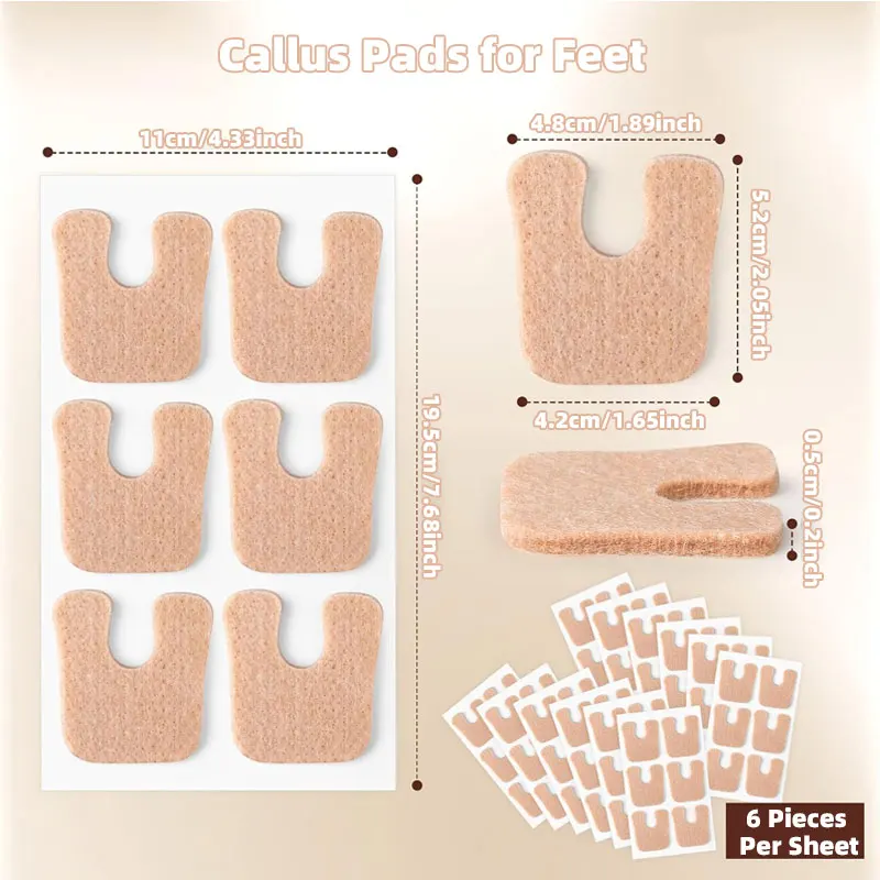 U-vormige middenvoetpads, meta-pads en kussens voor middenvoetgebieden - voor eelt, hielen en meer, draagbare eeltpads voor dames en heren