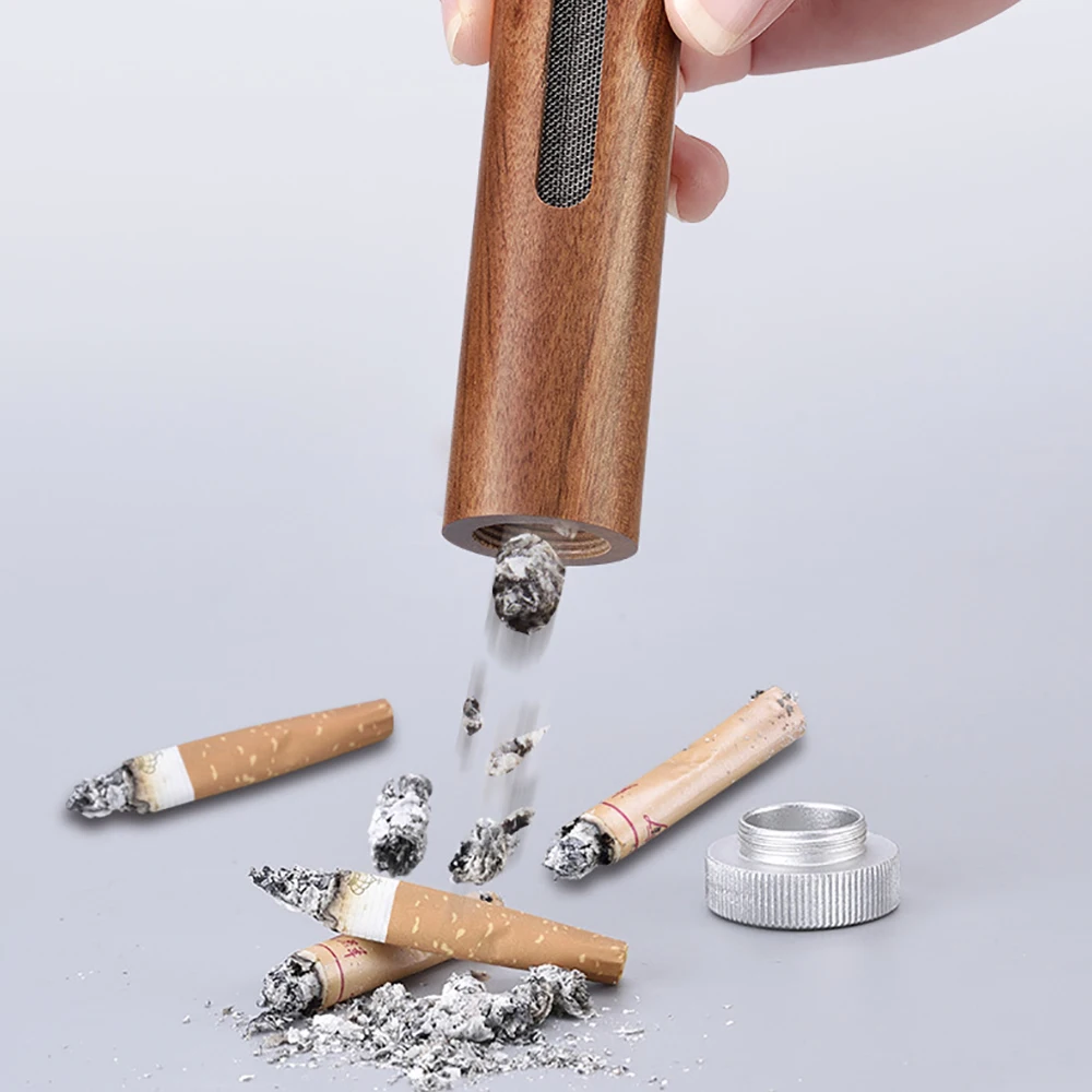 Portable Car Ashtray Wooden Anti Fly Ash Cigarette Smoking Nozzle Ash Organiser