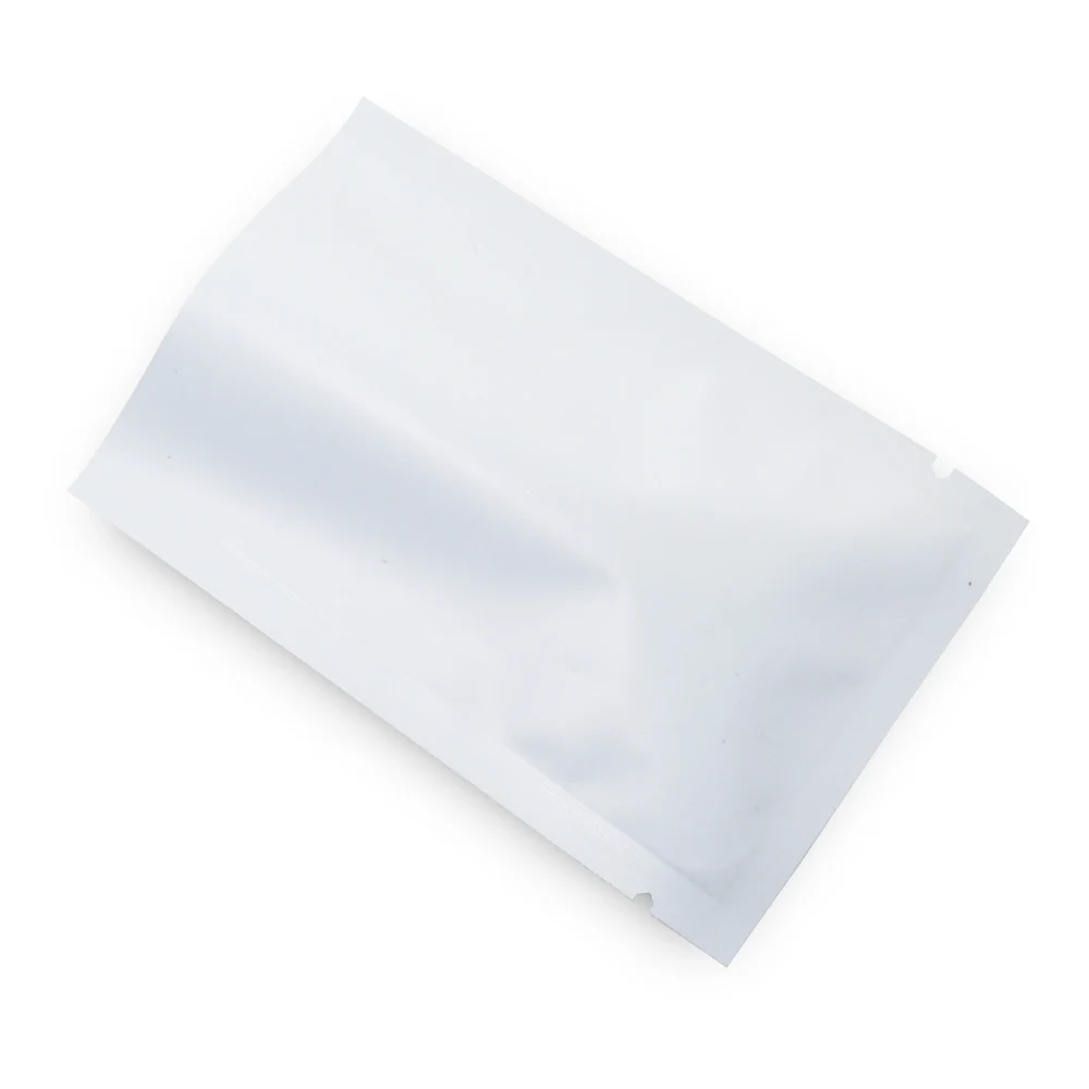 Matte White Open Top Heat Sealable Vacuum Package Bags Cosmetic Food Powder Fertilizer Storage Aluminum Foil Pouch