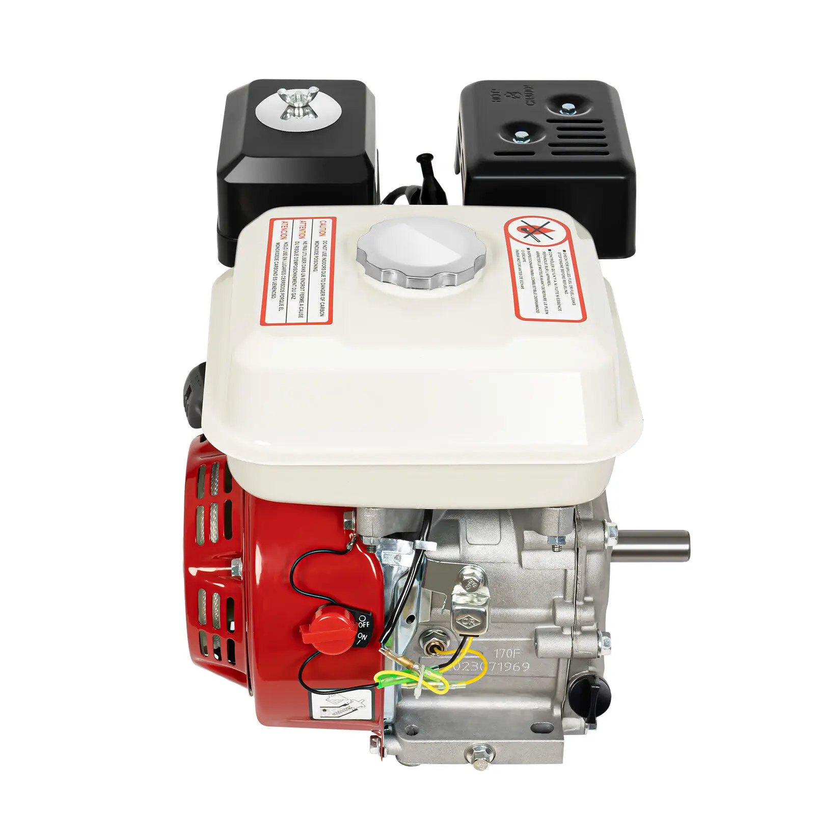 160CC 6.5HP Gas Engine, 4-Stroke Go Kart Motor Engine OHV Industrial Grade Gasoline Engine Horizontal Shaft Recoil/Pull Start