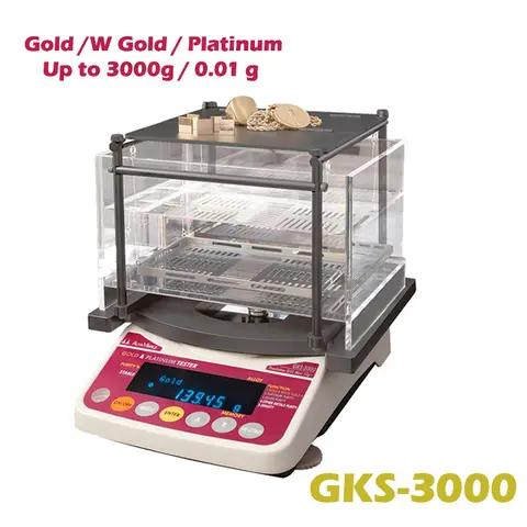 GKS-3000 High-Capacity Metal Tester 3kg Capacity 0.01g Resolution Gold & Platinum Analyzer For Gold Bars Ingots Large Jewelry