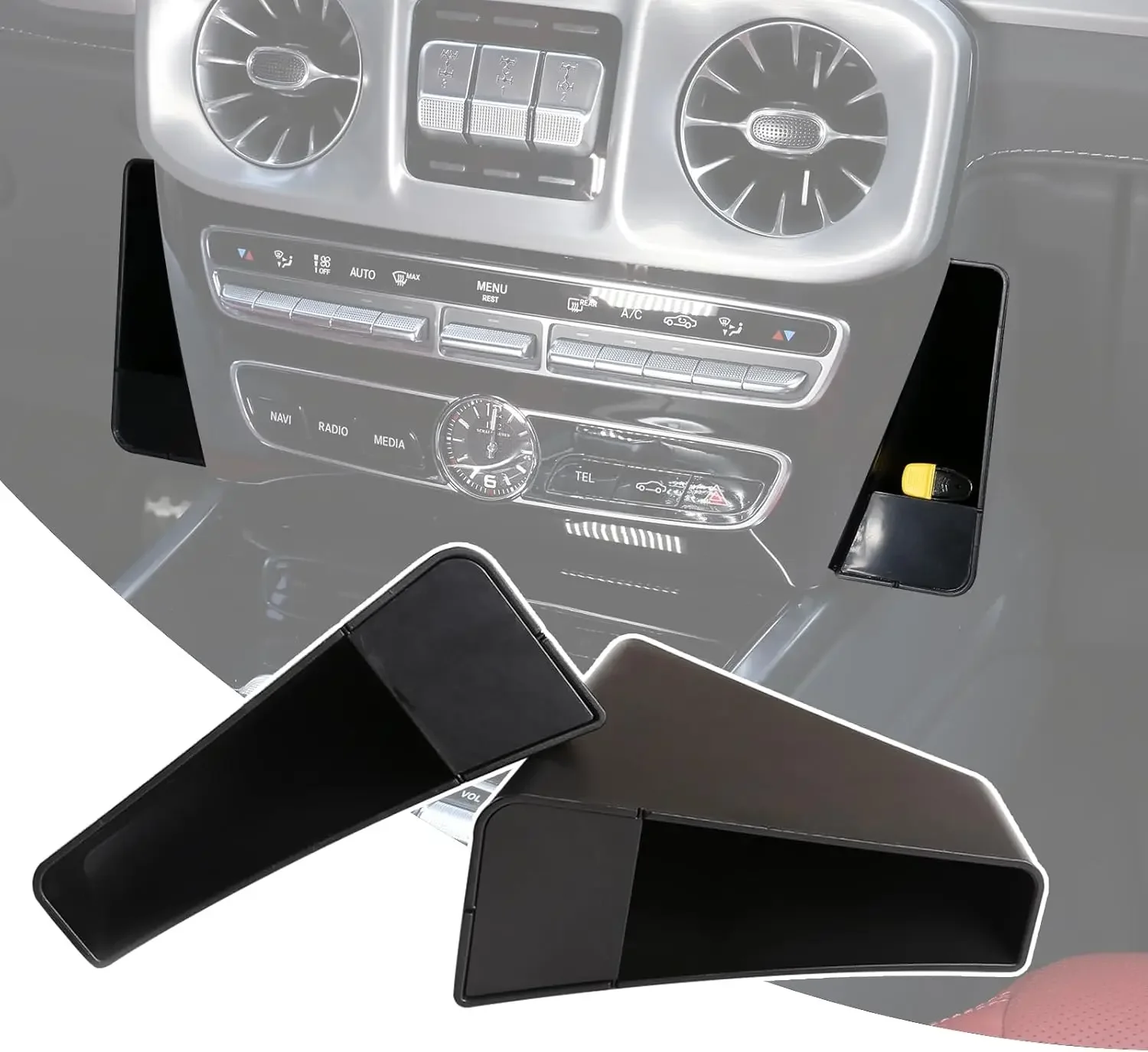 2PCS ABS Center Console Panel Side Storage Box For Mercedes Benz G-Class W463 W464 2019-2024 Stowing Tidy Phone Holder Tray