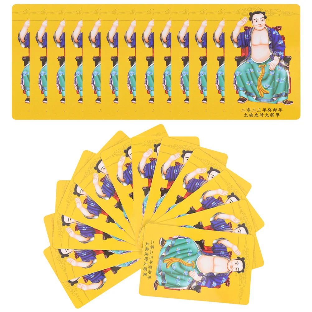 

25pcs 2023 Chinese Amulet Cards Auspicious Small Blessing Decorative Fortune Fengshui Luck Protection Gifts Home Office Car