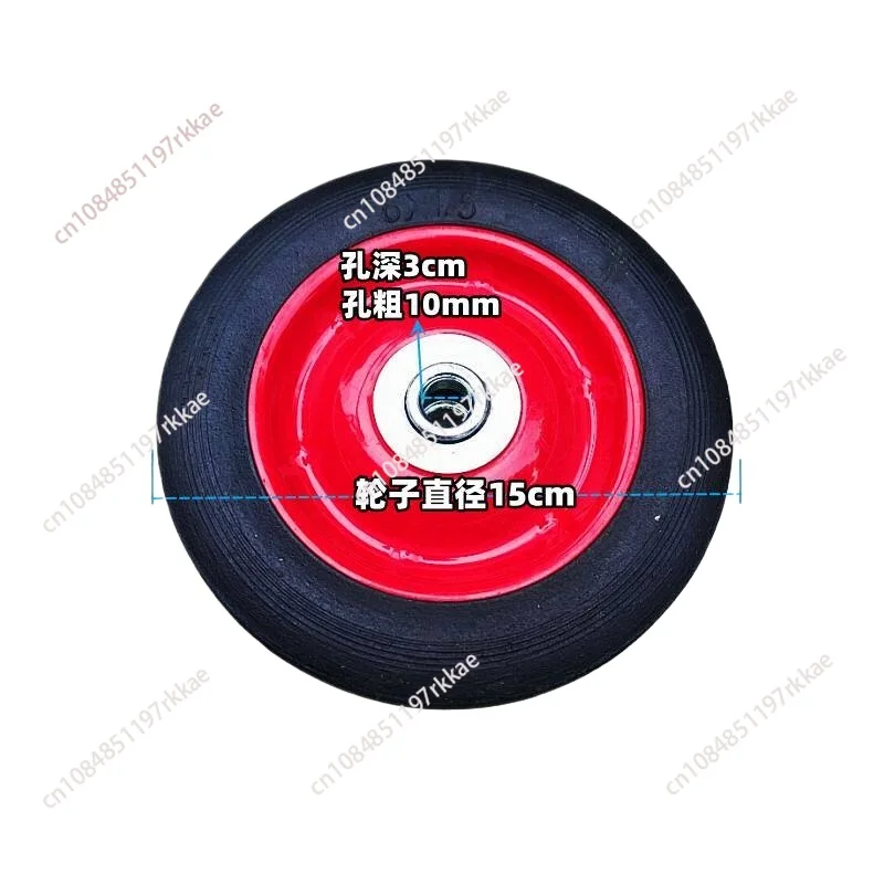 6 Inch Rubber Caster Wheel Heavy Duty Silent Hand Truck Wheel with Brake 15cm Solid Rubber Trolley Casters