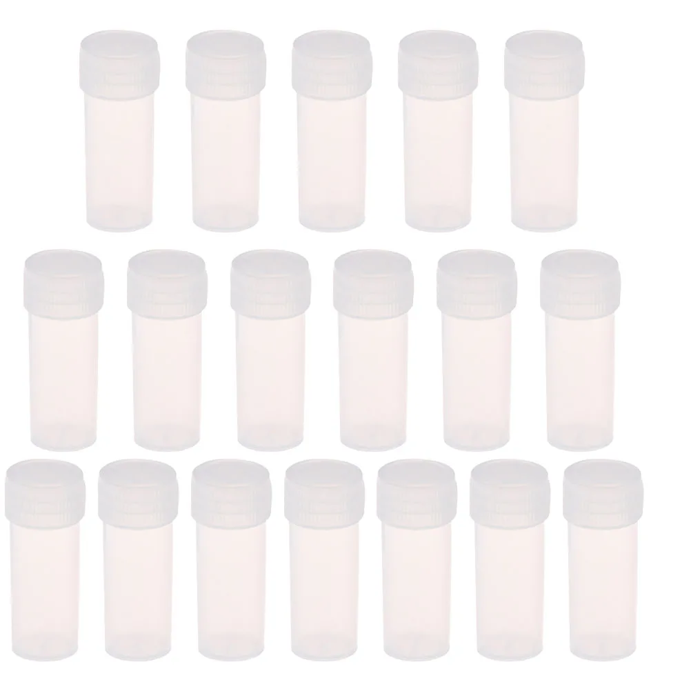 

50pcs 5ml Medicine Bottles Transparent Plastic Vials Dispenser Refillable Clear Sample Containers Child Resistant