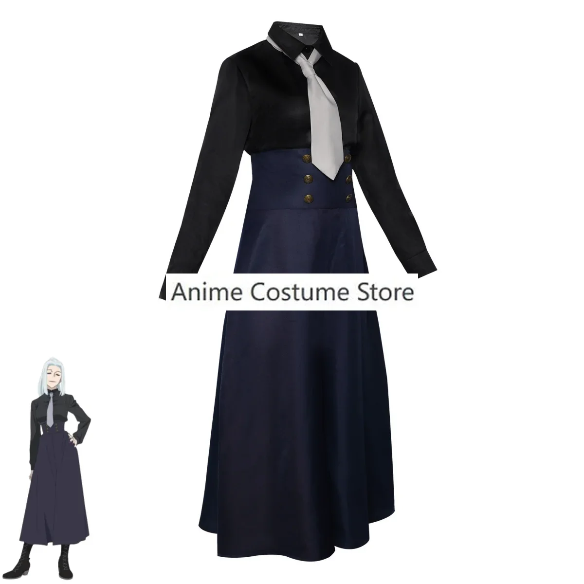 애니메이션 주술 가이센 메이메이 코스프레 코스튬 하이 웨이스트 바지, 긴팔 셔츠, 교복, 여성 할로윈 카니발 세트