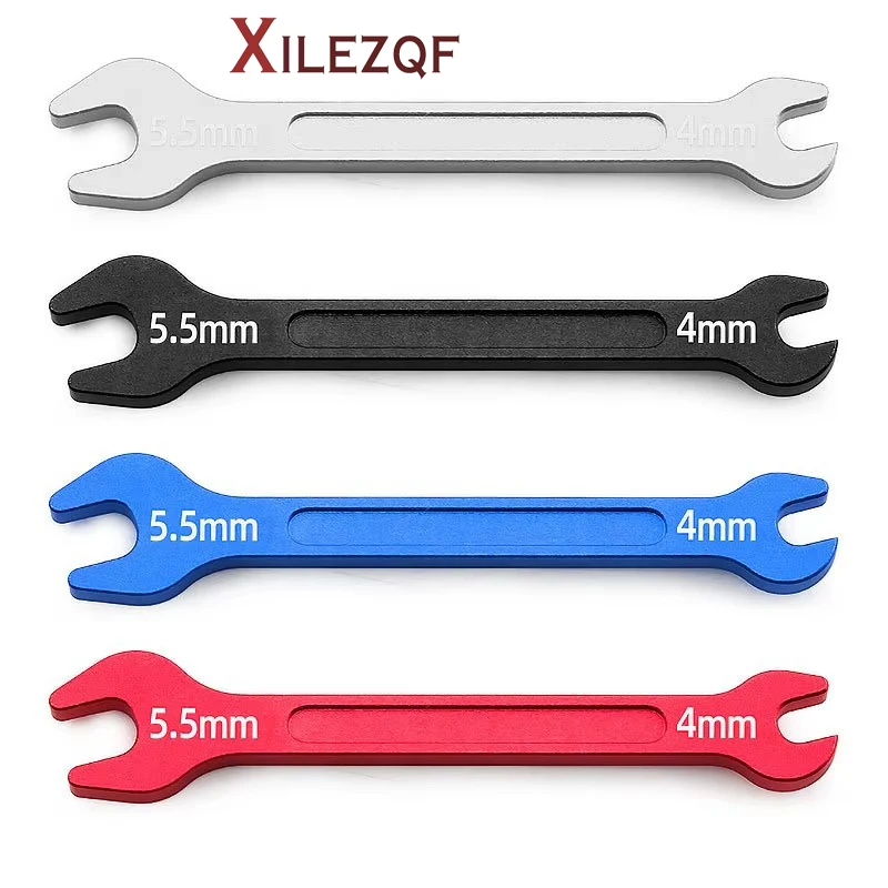 XILEZQF RC 7075 Aluminum Open End Wrench 4.0 5.5mm Turnbuckle Tool for TRX4 SCX10 Crawler Short Course Racing
