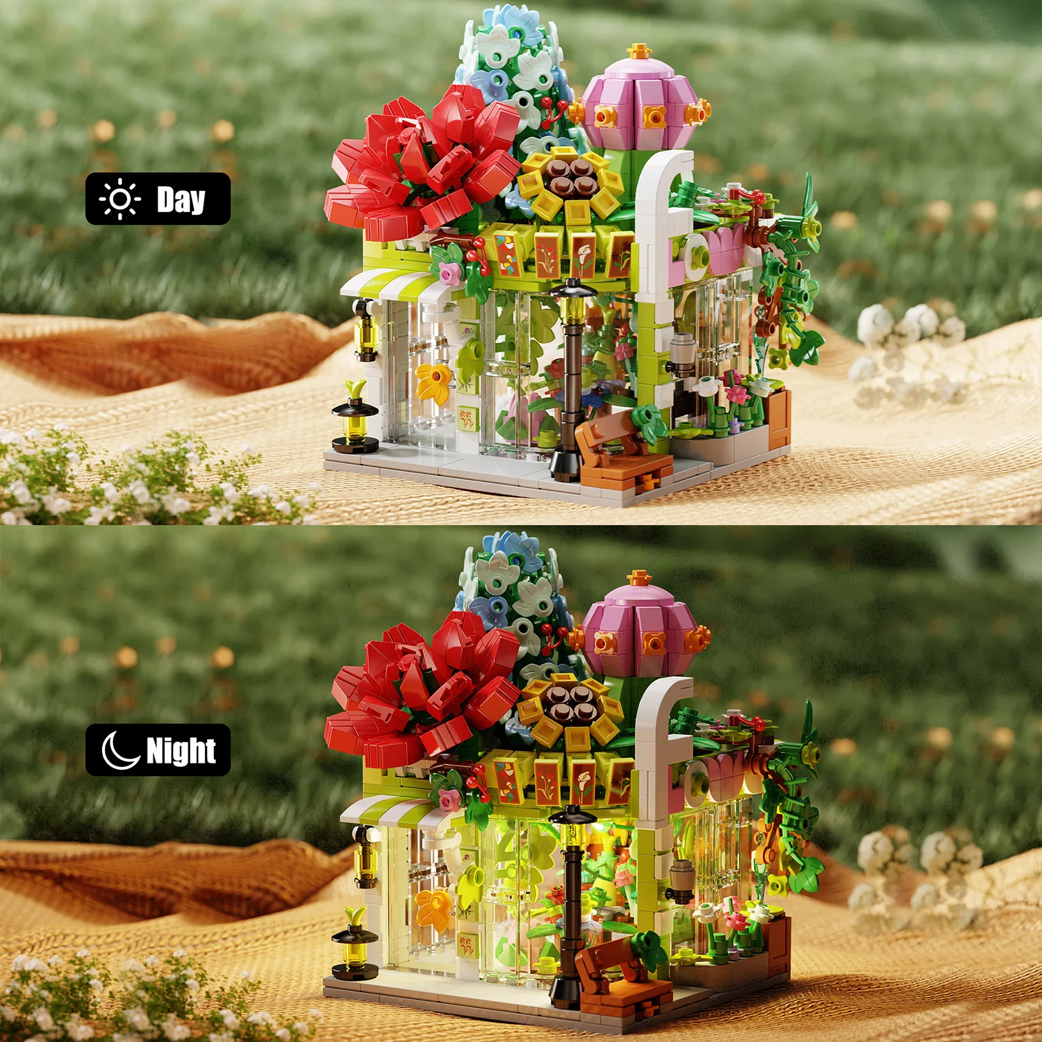 745 قطعة لعبة مكعبات البناء مدينة عرض الشارع بائع الزهور متجر نموذج متوافق مجموعات التقنية الطوب ألعاب تعليمية هدايا عيد الميلاد #4