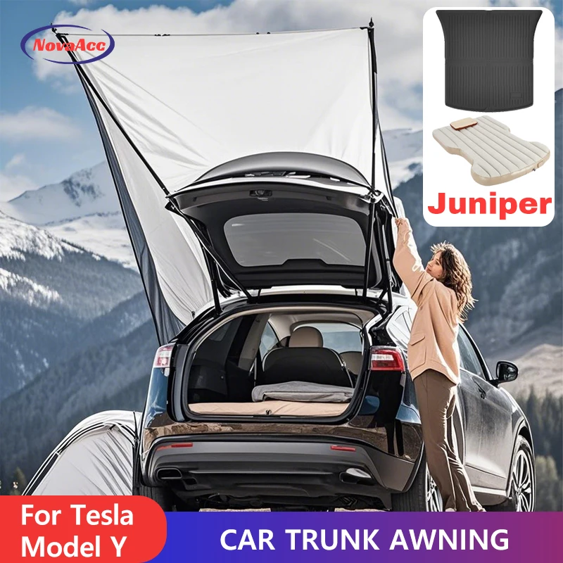 

Автомобильный тент в багажник NovaAcc для Tesla Model Y 2025 Juniper Edition, водонепроницаемый, устойчивый к ультрафиолетовому излучению автомобильный навес для кемпинга и путешествий