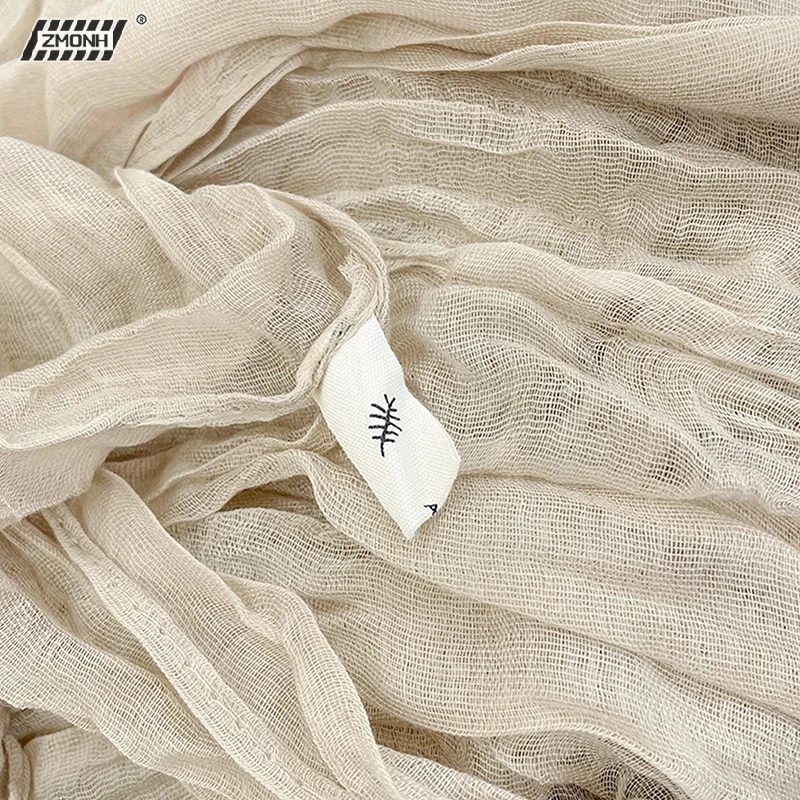 [H]Korean Style Cotton Linen Folded Women's Scarf Thin Pure Color Simple Match Long Shoulder Wrap Neck Warmer Silk Scarf