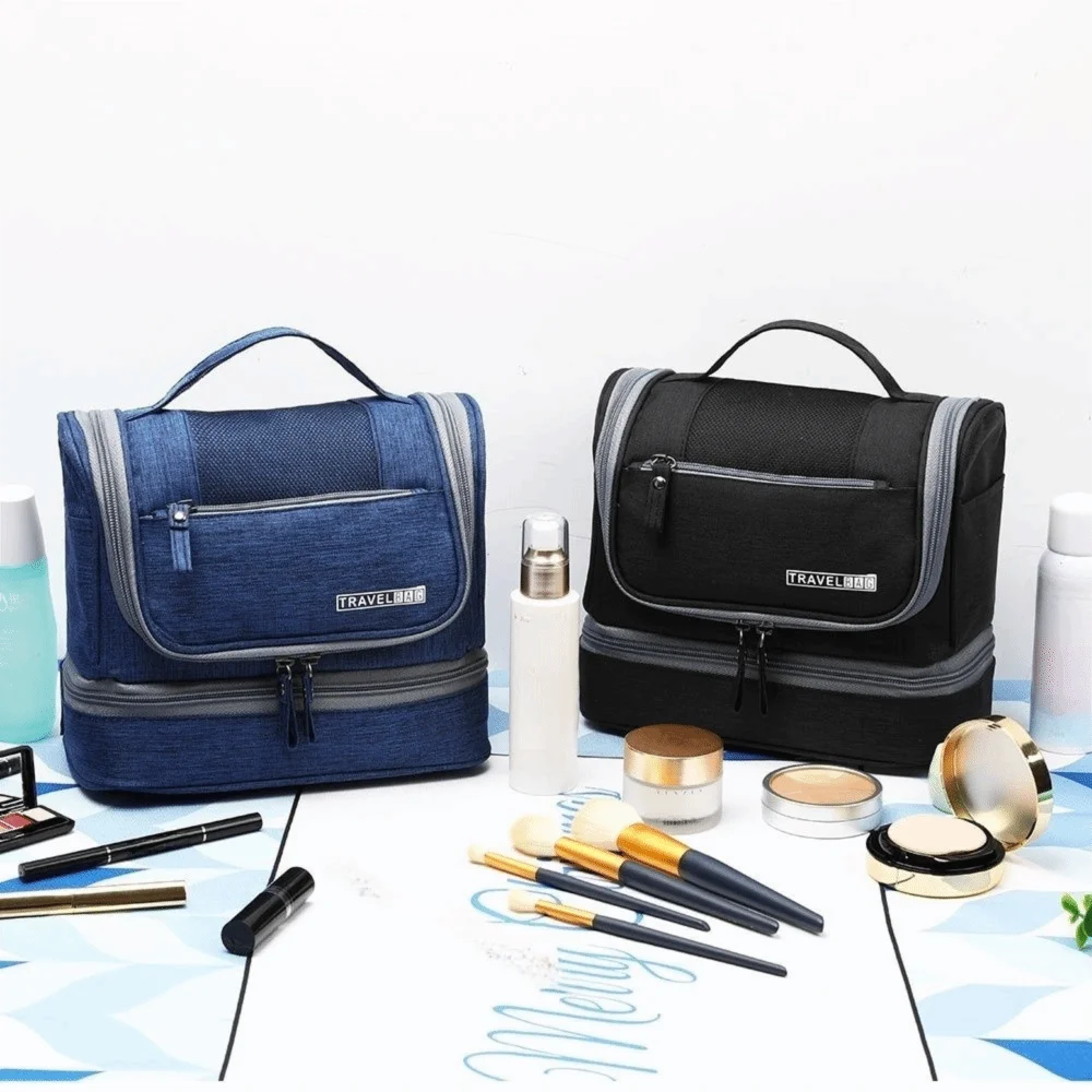 

Сплошная цветная подвесная косметичка, многофункциональная водонепроницаемая косметичка из ткани Оксфорд, косметический органайзер с отделением для сухой и влажной уборки