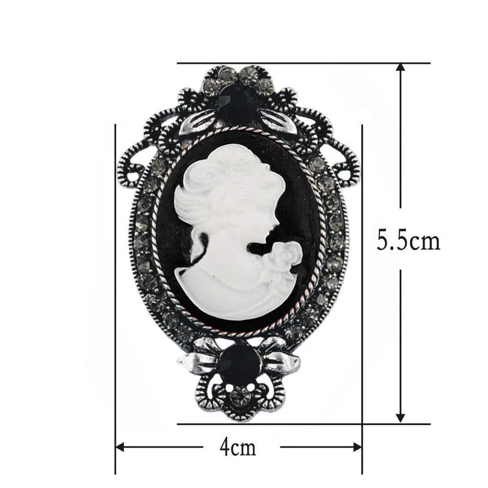 Charm Brooch European and American Vintage Jewelry Female Beauty Queen Head Gorgeous Fashion Zinc Alloy Jewelry