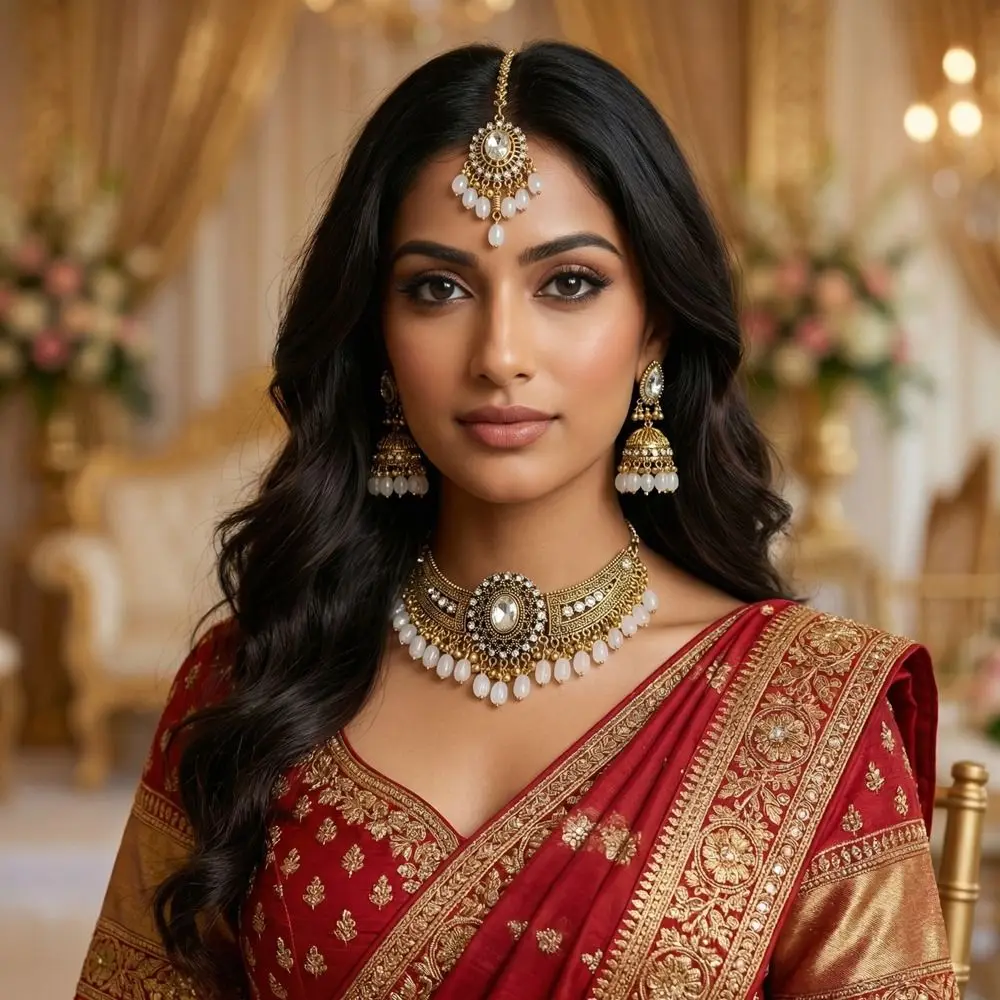 Alloy Tassel Wings Shaped Jewelry Sets Indian Style Exquisite Rhinestone Jewelry Set Shining Tassel Necklace Indian Bridal view 3