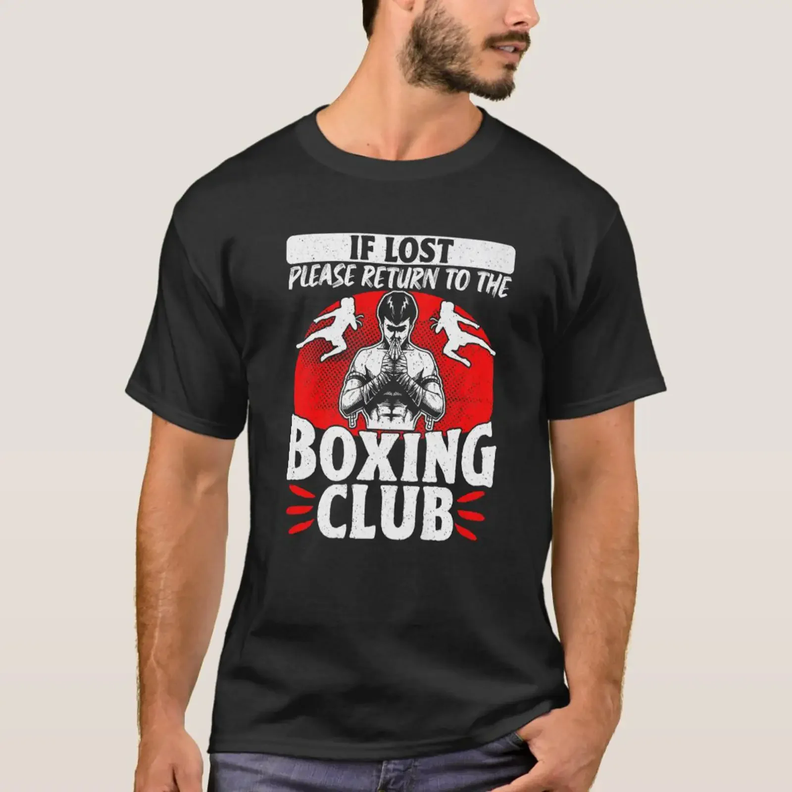 Kickboxing Vintage If Lost Please Return To The Bo T Shirt vintage Washed fashion Stretched Casual streetwear Soft Stylish