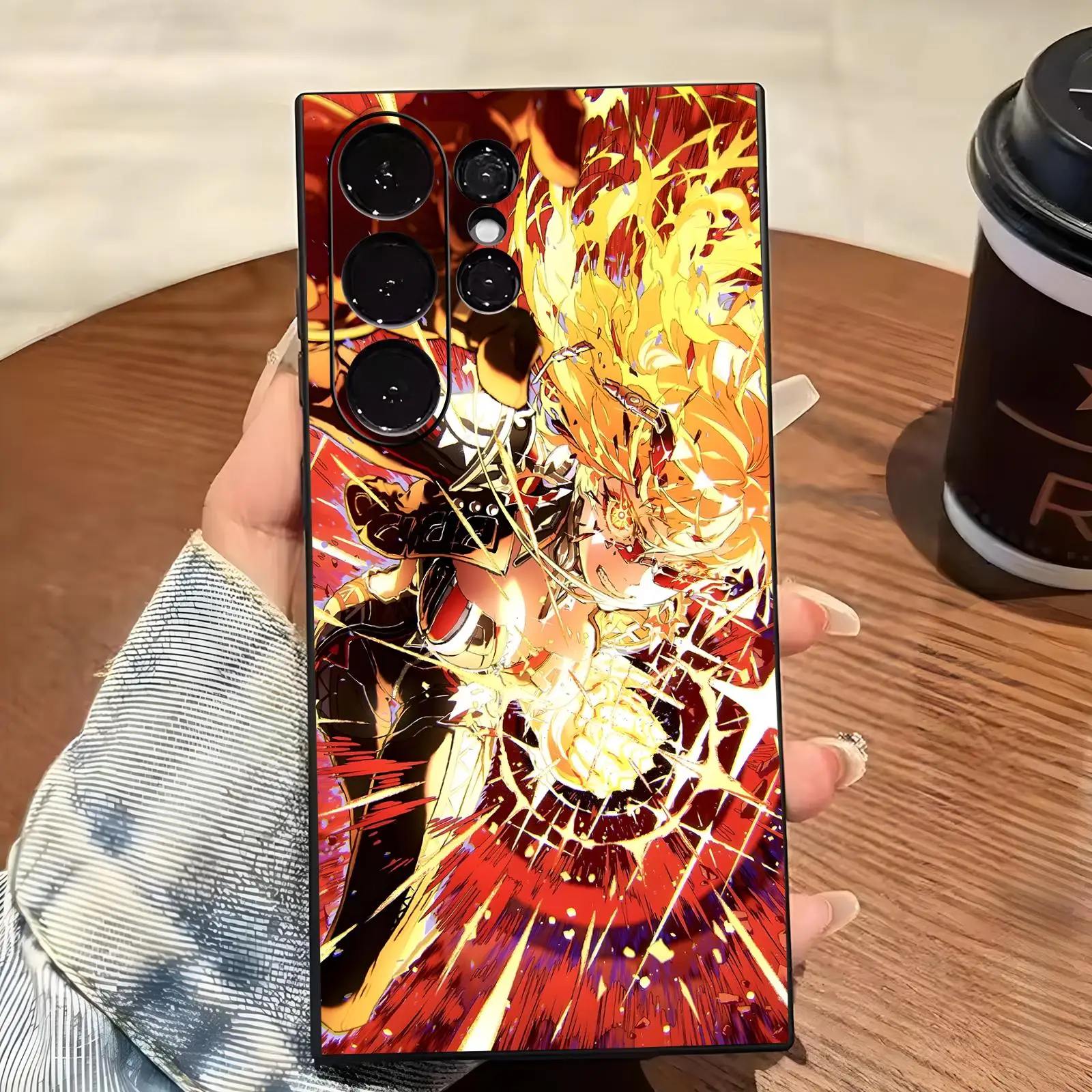 genshin impact Mavuika  Phone Case For Samsung S26 S25 S24 S23 S22 S21 S20 Ultra Note20 Soft black Shockproof Cover