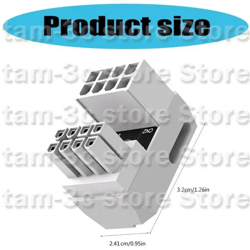 d0ua 8pin หญิงถึง 8pin ตัวผู้ 180 องศาอะแดปเตอร์กำลังทำมุมสำหรับกราฟิกเดสก์ท็อป