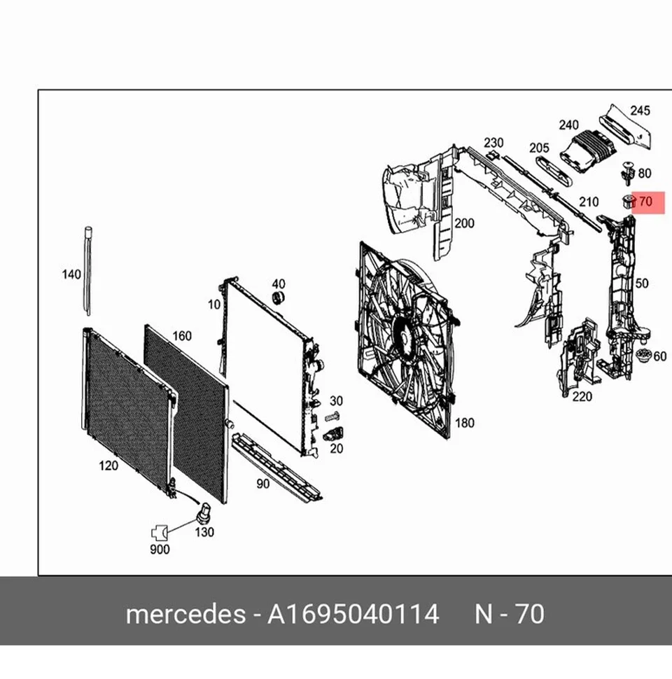 2er-Set obere Kühlerhalterung, obere Halterungsstifte A0009912595 für Benz C-Klasse C204 W211 C253 X204 X218 W213 C238 Autozubehör – Detail 4