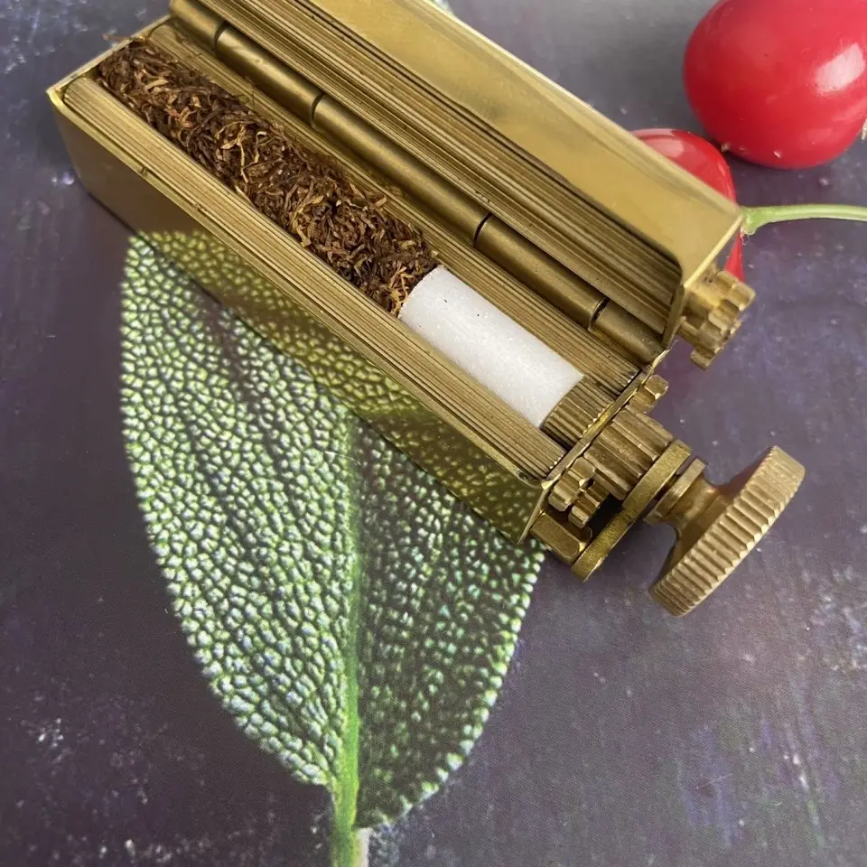 swift cigarette machine Handmade Tobacco Rolling Machine Exquisite Rectangular Brass Cigarette  Maker With Rotating Gears φ8mm*70mm Length Cigarette