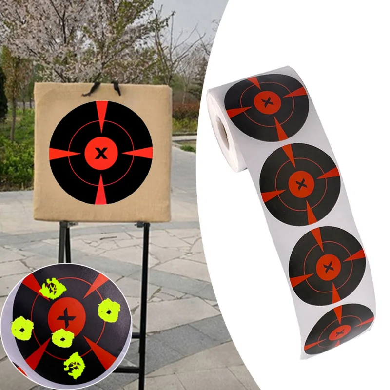 Adesivo Splatter Target Adesivos, Bullseye, Alvos reativos para fotografar com impacto amarelo fluorescente, 3 ", 200pcs