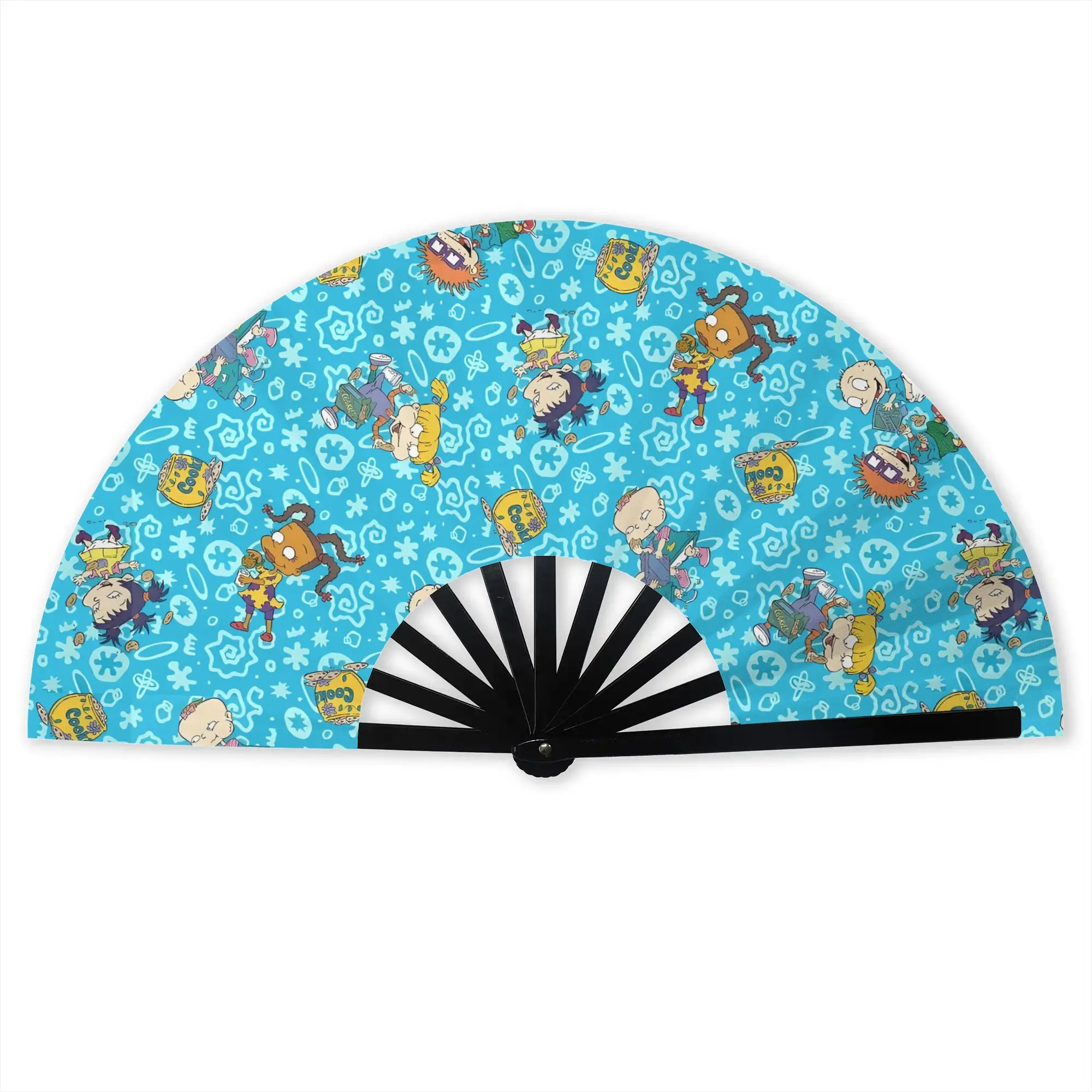 Cartoon R-Rugrats Hand Fan Promotional Gift Wedding Comic Durable Folding Fans Novelty Bulk Pack Fan