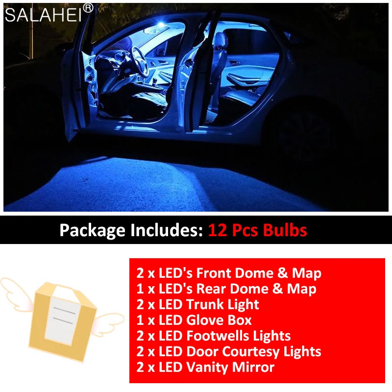 12PCS Car LED Lights Kit Interior Dome Back Trunk License Plate For 2009-2016 Mercedes Benz E-Class W207 C207 Coupe Accessories