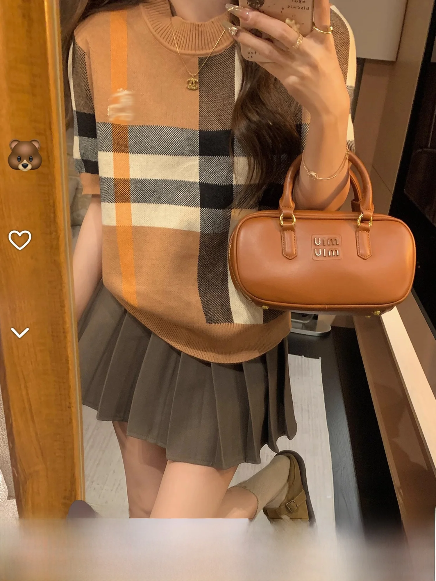 

Женский вязаный свитер в стиле ретро в американском стиле, круглый клетчатый свитер Ne Five Sve, уникальный дизайн, маленький размер, корейская версия для поездок на работу