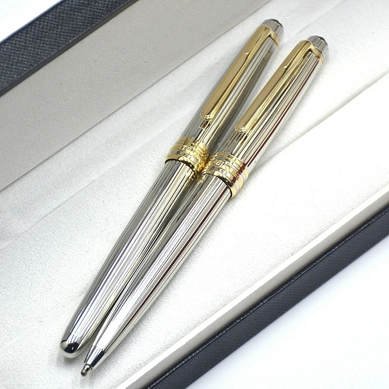 AAA High Quality Msk-163 Metal Stripe Rollerball Pen Luxury MB Ballpoint Pen Office School Writing Ink Fountain Pens IWL666858