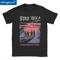 Camisetas Retro Stars Treks para hombres y mujeres, divertidas camisetas de algodón con cuello redondo, camisetas de manga corta, ropa de fiesta