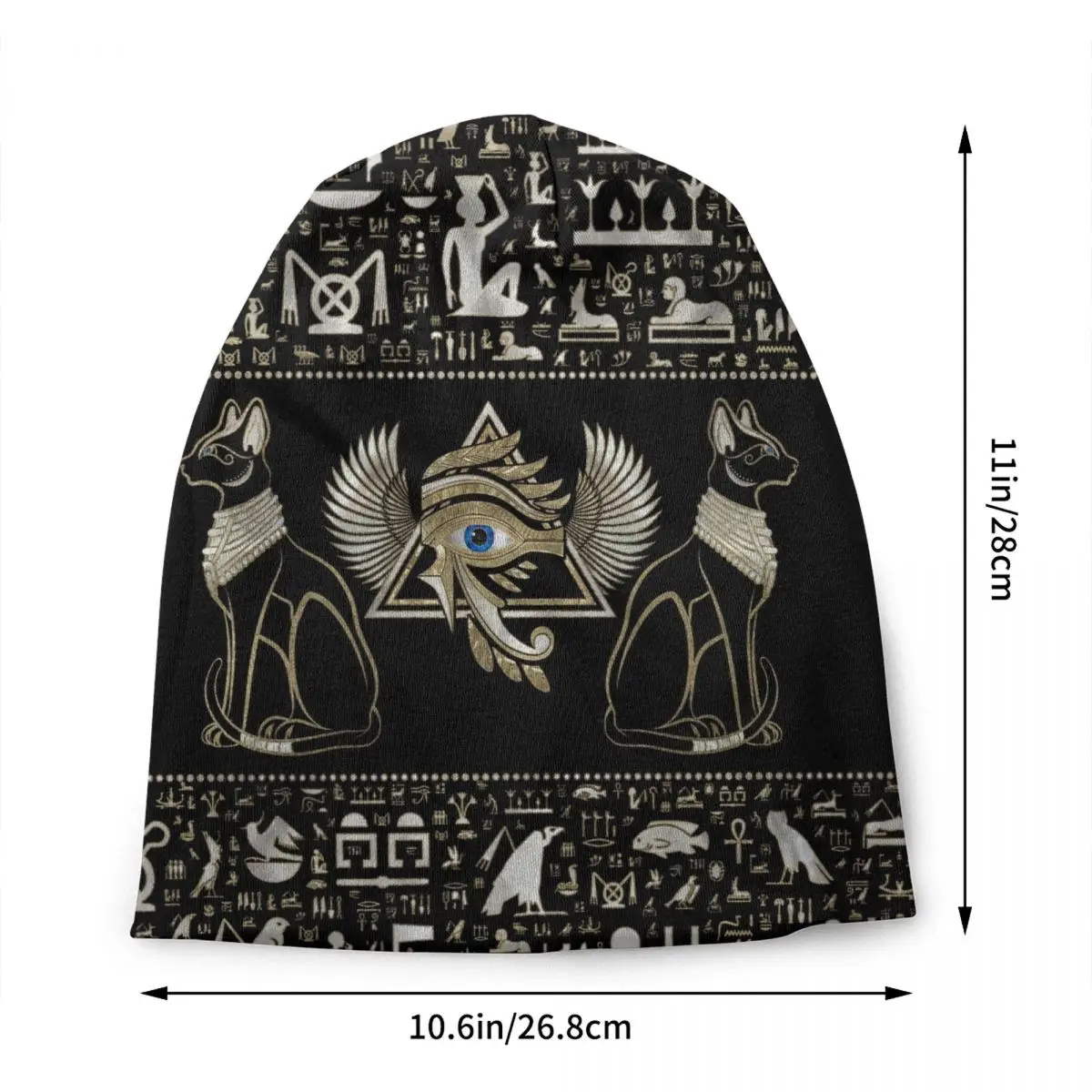 Egyptian Bastet Cats Bonnet Hats Street Knitting Hat For Women Men Warm Winter Ancient Egypt Eye of Horus Skullies Beanies Caps