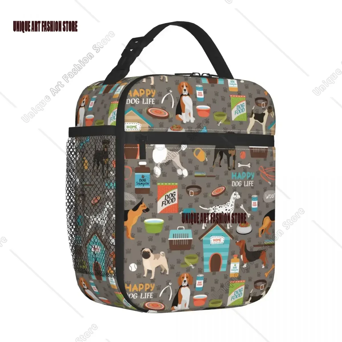 

German Shepherd Pug Bloodhound Rottweiler Beagle Insulated Lunch Bags Animal Dog Thermal Bag Tote Lunch Box Office Men Women