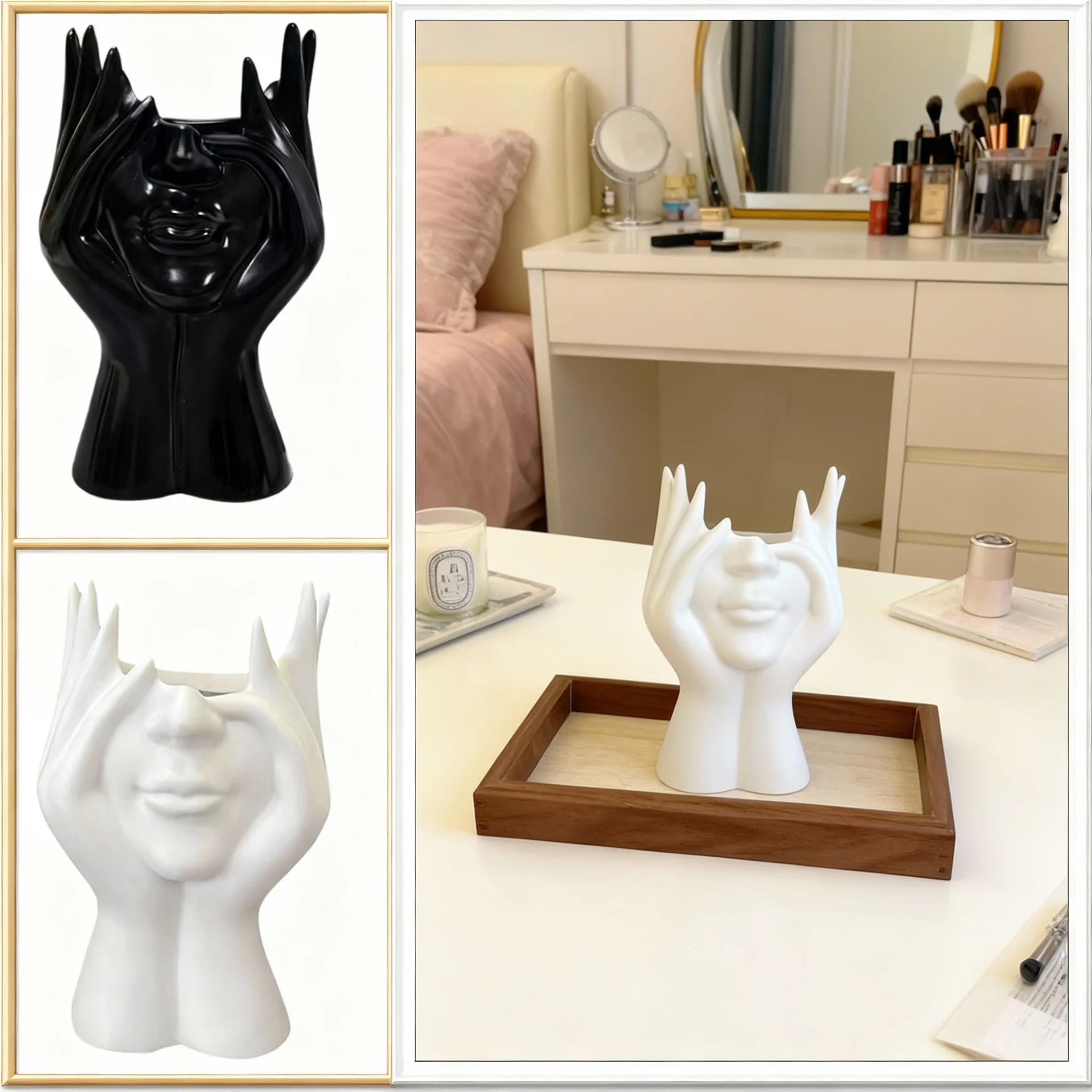 1/2CS Kreativer Bürostil mit menschlichem Körperform-Design, multifunktionaler Stiftehalter, Make-up-Pinselhalter, Dekoration