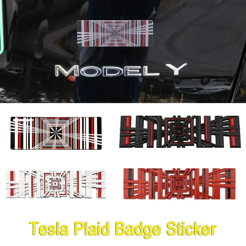 For Tesla Model 3 Y S X Plaid Logo Badge Sticker Trunk Emblem Decal Performance Letter Decoration 2024 2023 2022 Accessories