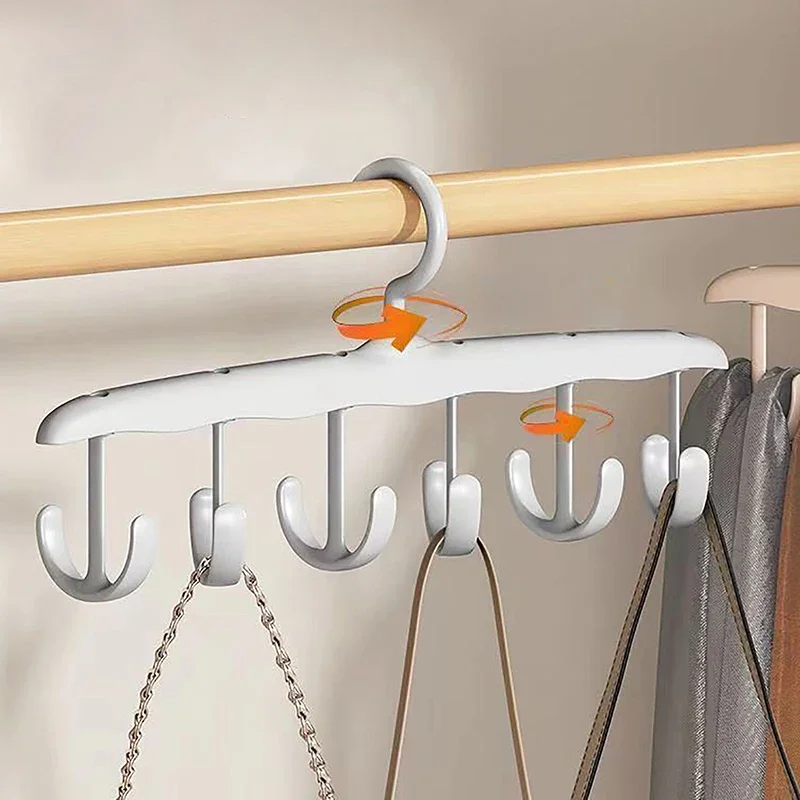 1 قطعة شماعات حمالة الصدر للخزانة، 360 ° رفوف دوارة متعددة الوظائف مع خطاف لحقيبة حزام قبعة بروتيل، رف تخزين سترة المساحة