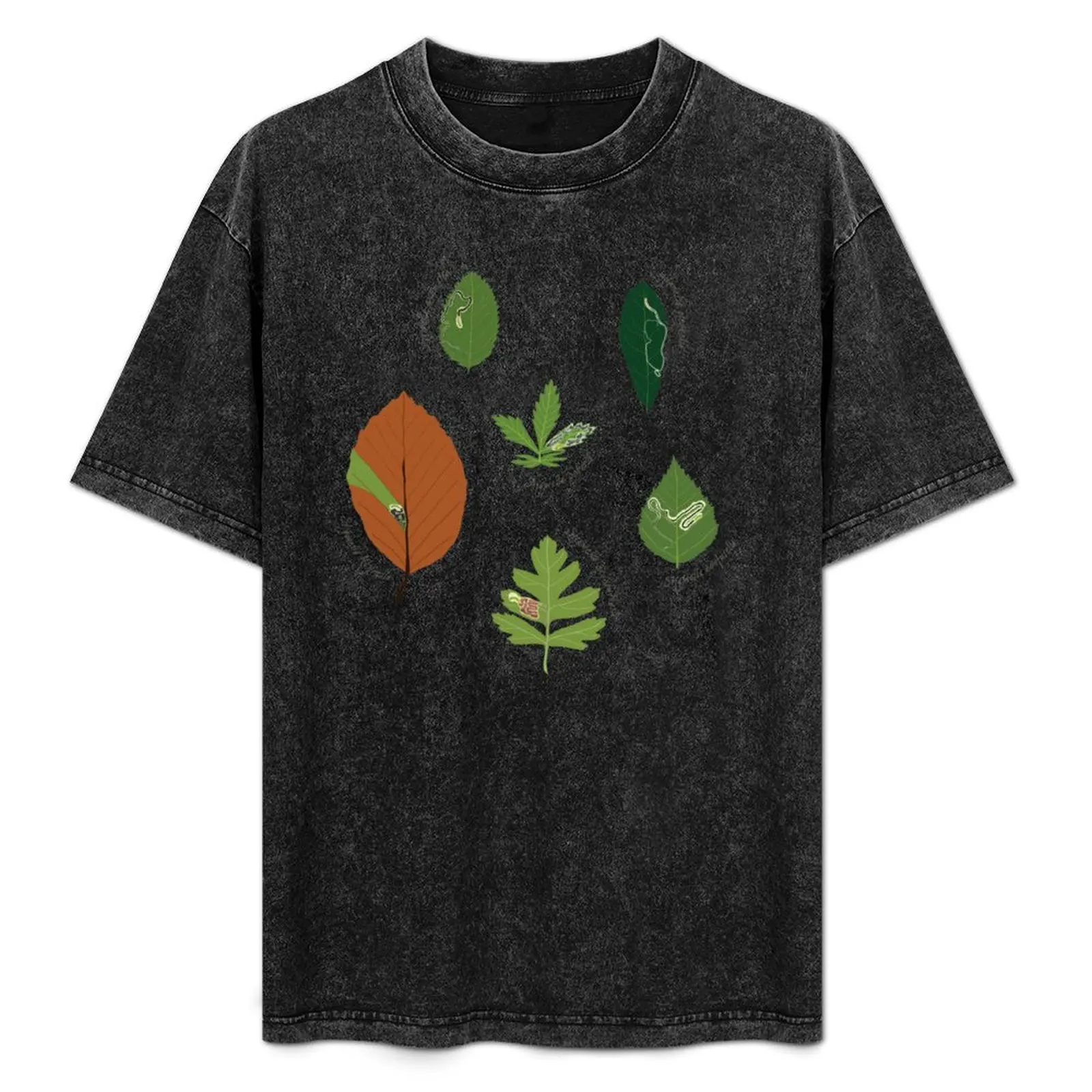 

Leaf-Mining Moths T-Shirt Basic Plain Short Sleeve Crew Neck Tee