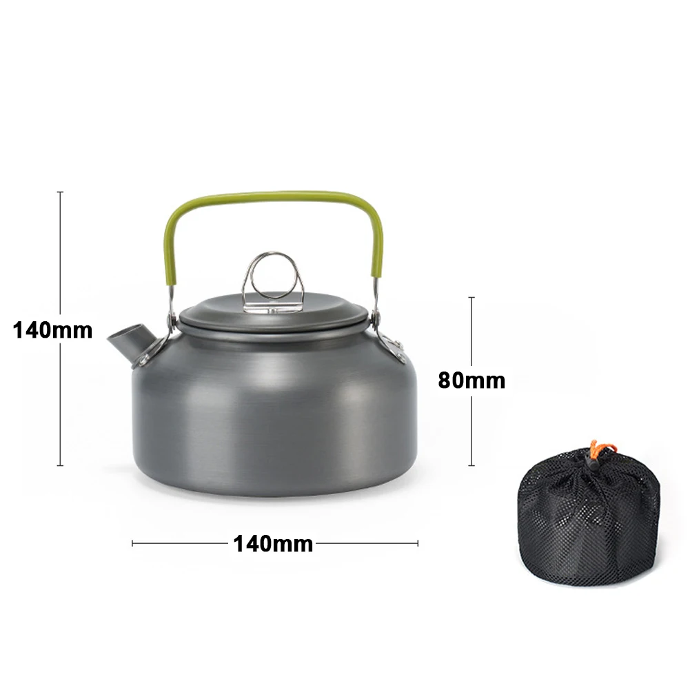 Outdoor Portable Camping Coffee Kettle Light Weight Aluminum Alloy Kettle AntiScalding Handle TeaPot Picnic Teakettle Cooking