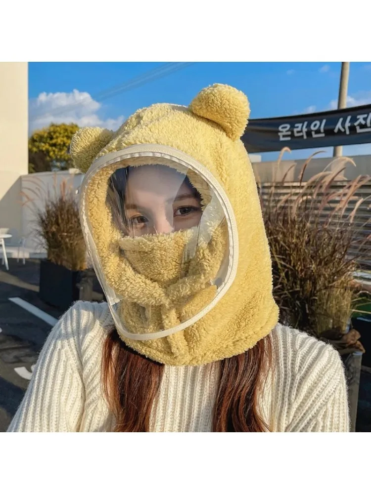 AliExpress NONE Earmuffs Thickened Riding Face Mask Windproof Warm Full Face Cover Hats Breathable Neck Protection Plush Pullover Hat Sport