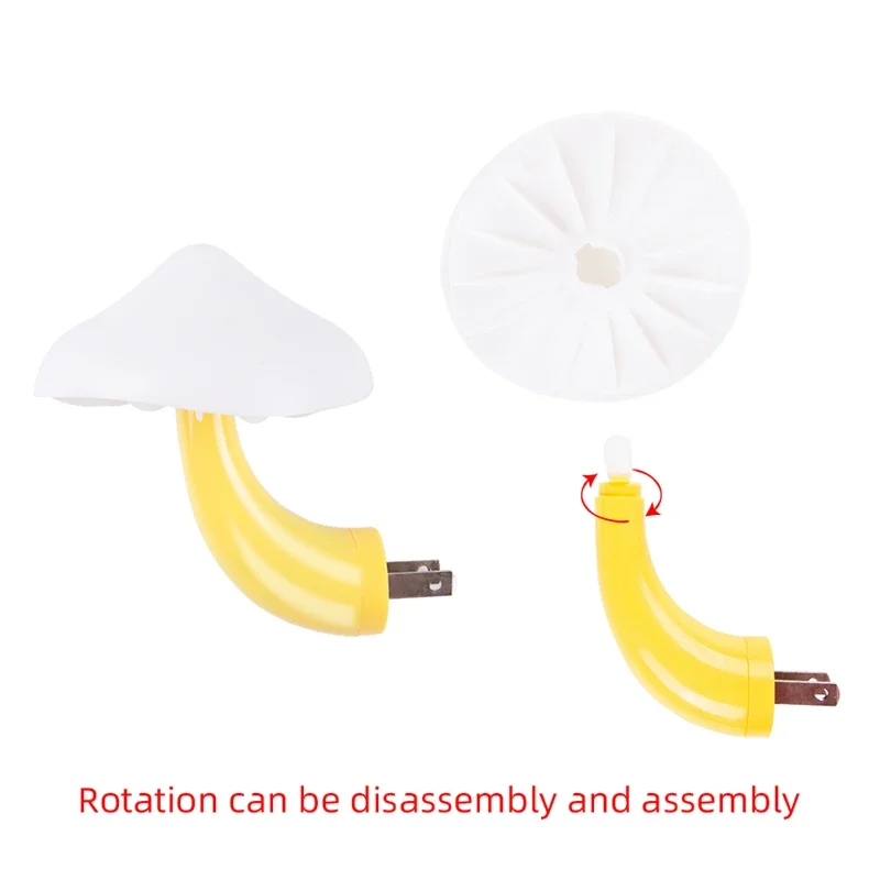Pilzförmige LED-Nachtlampe mit automatischem Sensor, Wandlampe, US-Stecker, Schlafzimmer-Nachttischlampe, Mini-Lampe für Kinderzimmer, Dekoration – Detail 10