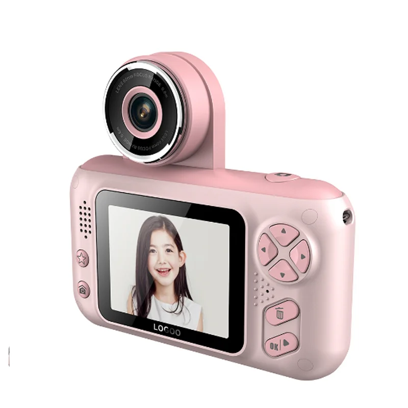 Popular Mini 2.4Inch  Digital Kids Toy Creative Tripod Rotatable Camera Lens Digital Camera For Children  Instant Camera