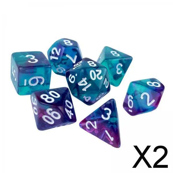 

2x7x Game Dices Luminary Engraved Assorted for Roll Playing Games C