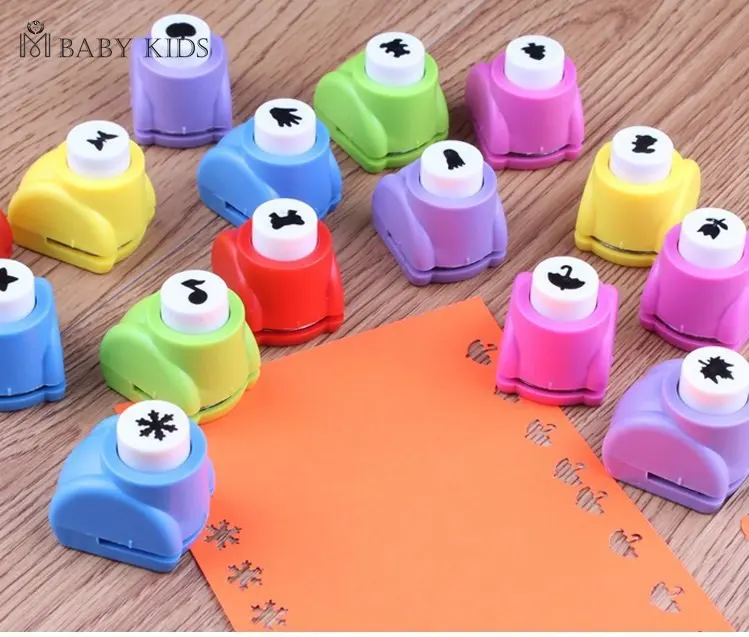 1 PCS Kid Child Mini Printing Paper Hand Shaper Scrapbook Tags Cards Craft DIY Punch Cutter Tool 16 Styles Office Stamp