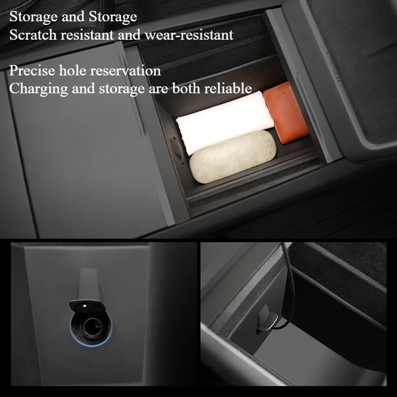 

Central Control Lower Storage Box for Tesla Model Y Juniper/Launch 2025 Silicone Center Console Organizer Bucket Accessories