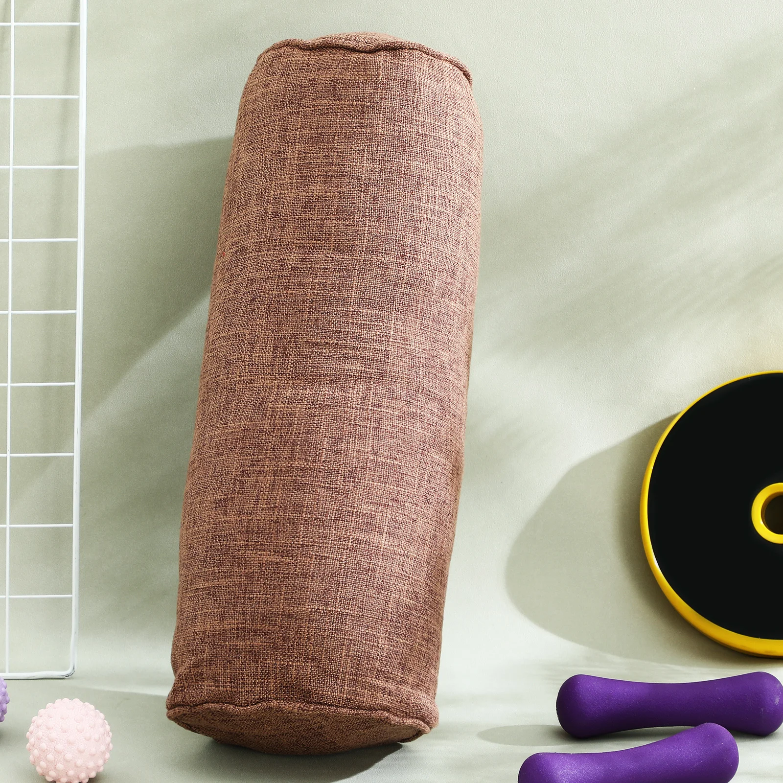 

Цилиндрическая подушка для йоги для начинающих, из высококачественного хлопка и льна, для поддержки поясницы, для медитации, подставка для ног, незаменима для домашних тренировок